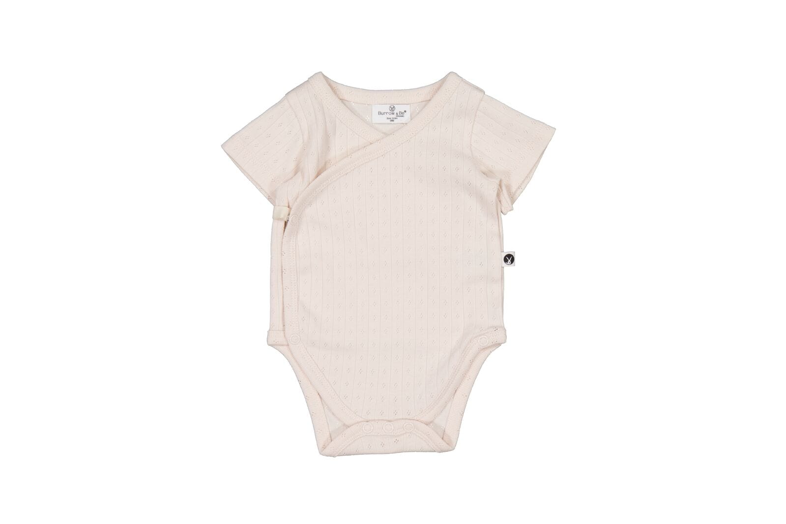 Burrow & Be Girls Onesie Almond Blush Pointelle Kimono Bodysuit
