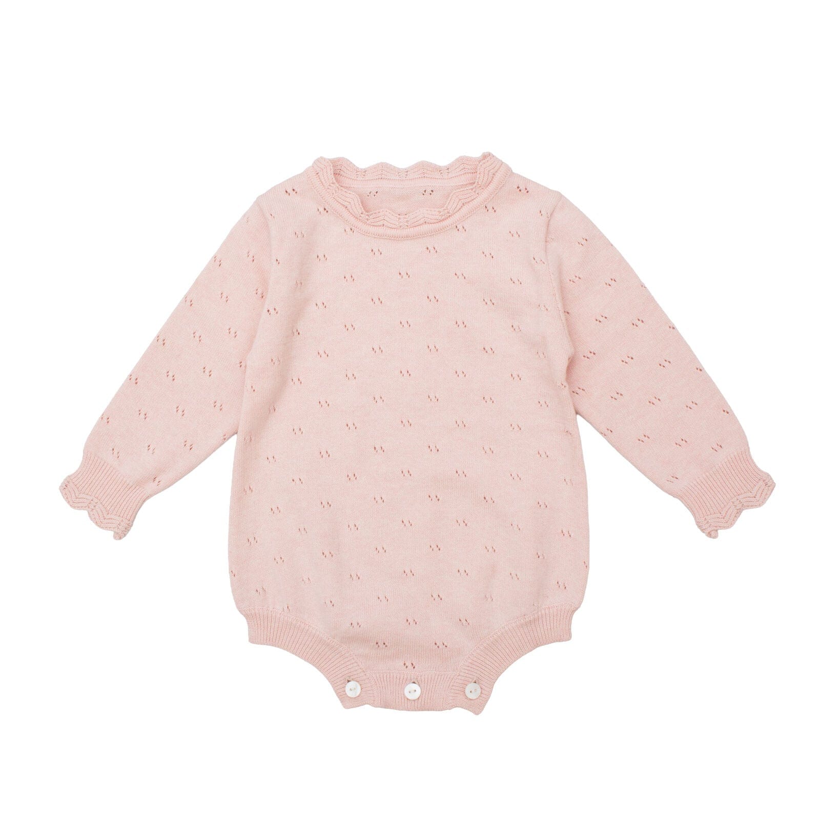 Burrow & Be Girls Onesie Harper Knit Bodysuit - Petal