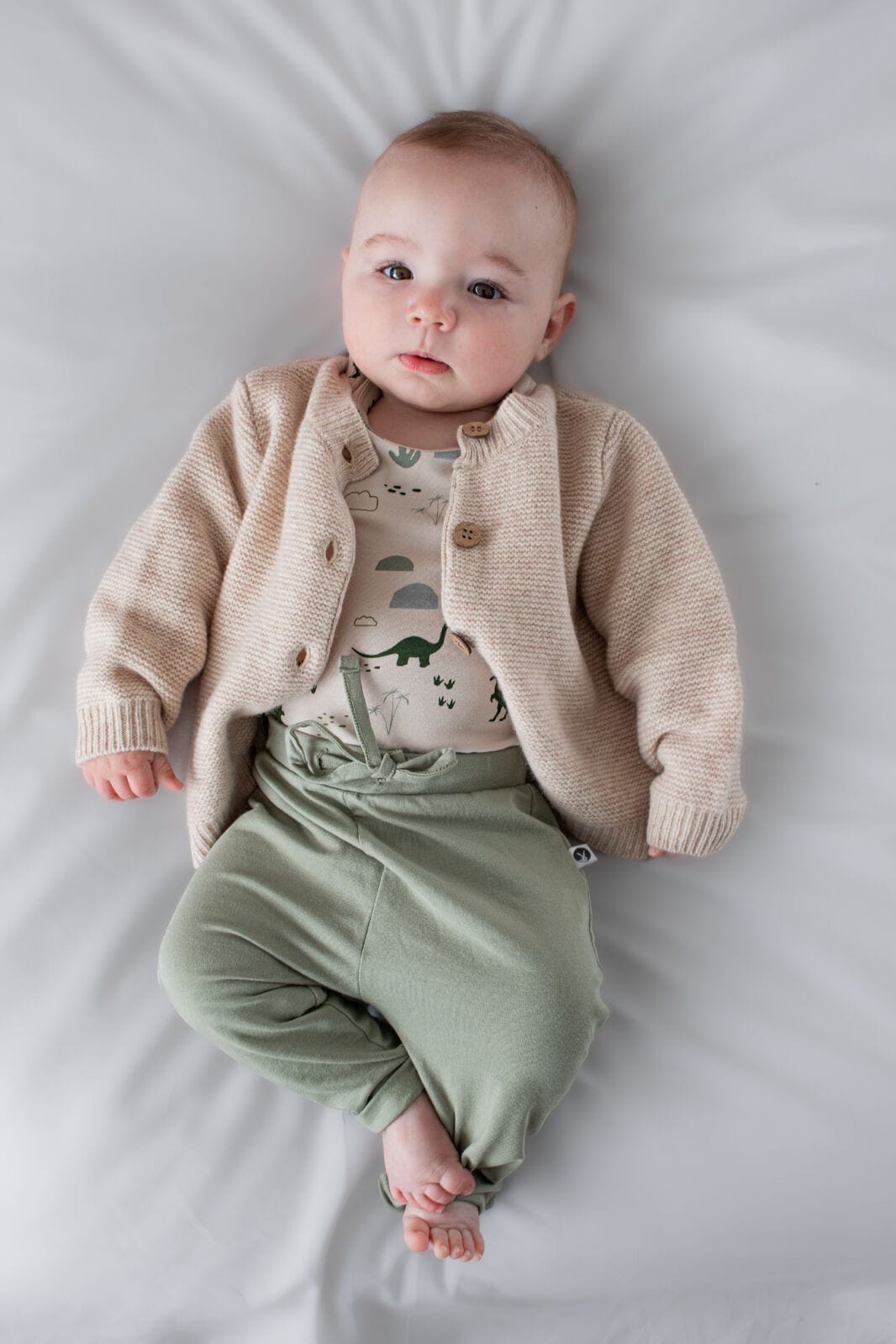 Burrow & Be Unisex Jumper 100% Wool Cardigan - Ecru