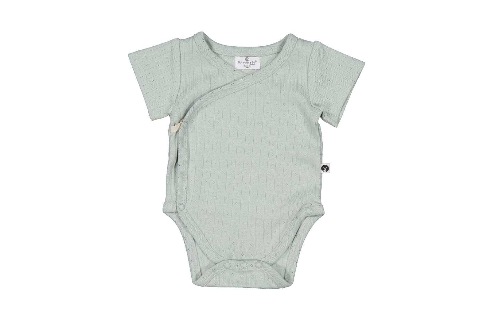 Burrow & Be Unisex Onesie Haze Pointelle Kimono Bodysuit