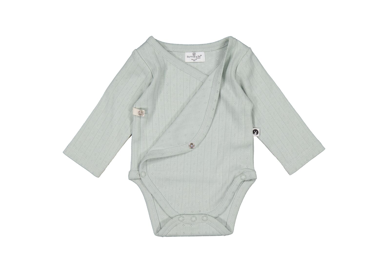 Burrow & Be Unisex Onesie Haze Pointelle Long Sleeve Kimono Bodysuit