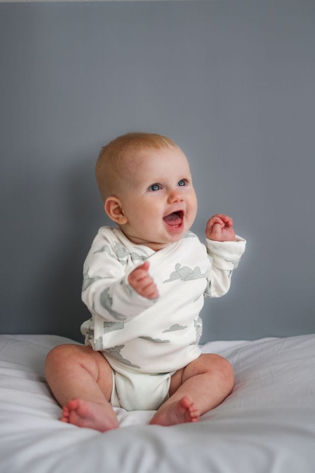 Burrow & Be Unisex Onesie NB Dreamscape Long Sleeve Kimono Bodysuit