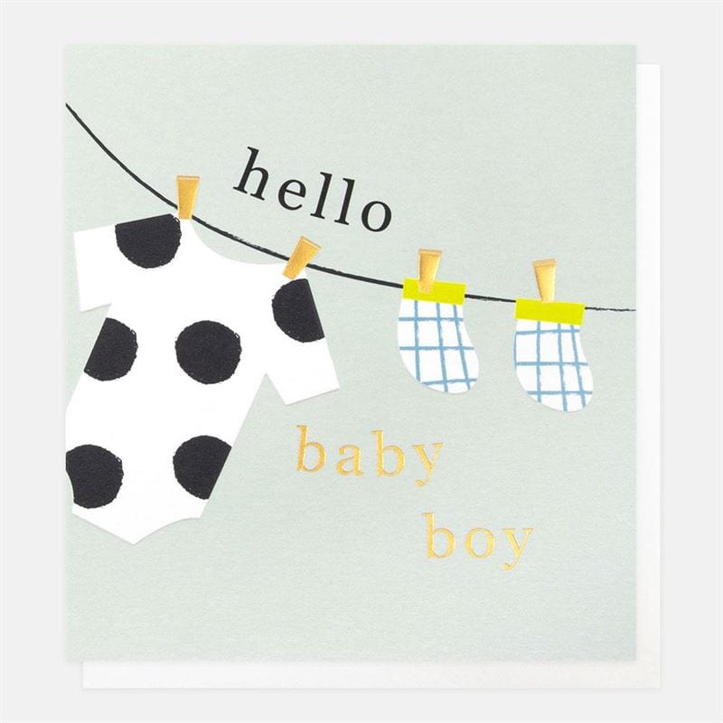 Caroline Gardner Gift Card Hello Baby Boy - Baby Card