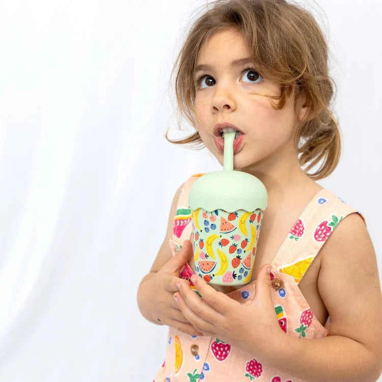 Chino Club Accessory Feeding Happy Fruits Mini Smoothie Cup & Straw 200ml