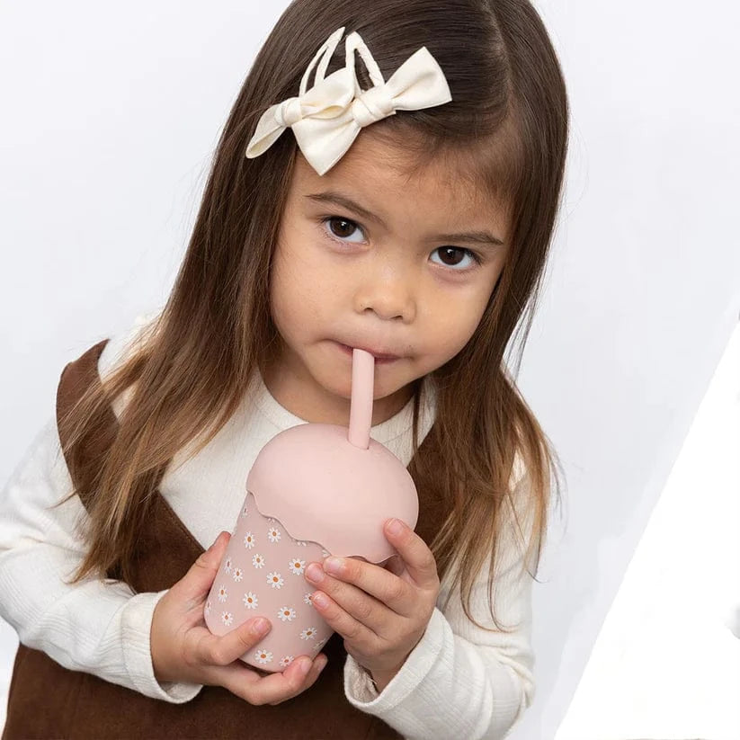 Chino Club Accessory Feeding Pink Daisy Mini Smoothie Cup & Straw 200ml