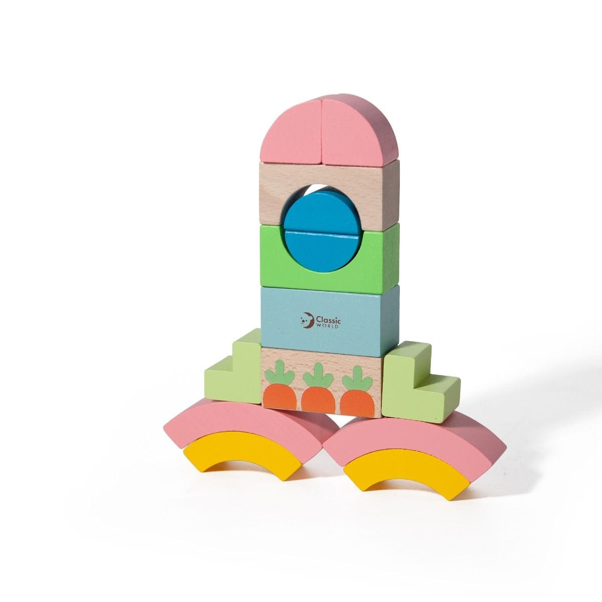 Classic World Toys Rainbow Garden Blocks - 40 Pieces