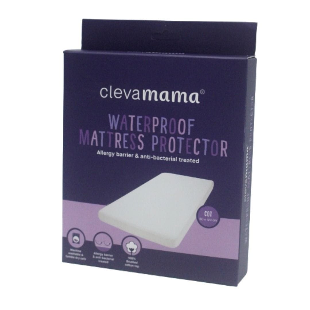 ClevaMama Linen Cotton Waterproof Mattress Protector - Cot