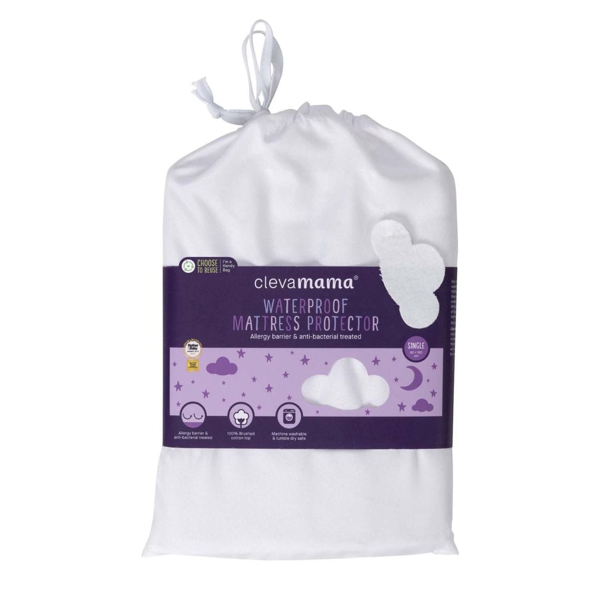 ClevaMama Linen Cotton Waterproof Mattress Protector - Single