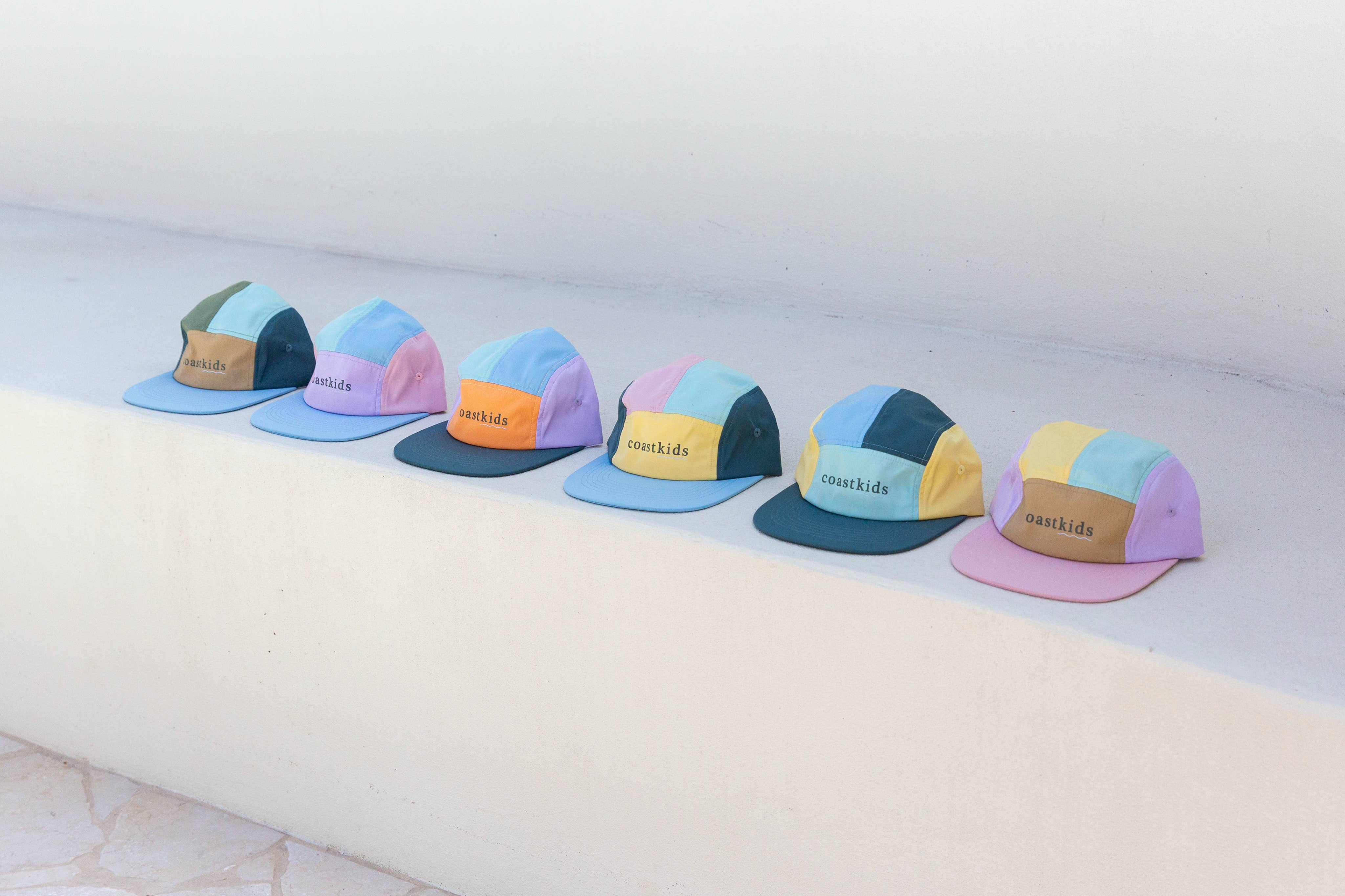 Coast Kids Hats Kids Five Panel Cap - Little Austi Hat: Yellow front