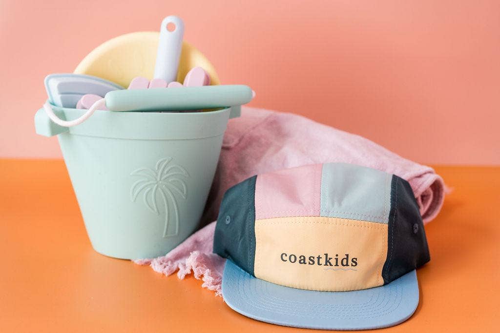 Coast Kids Hats Kids Five Panel Cap - Little Austi Hat: Yellow front