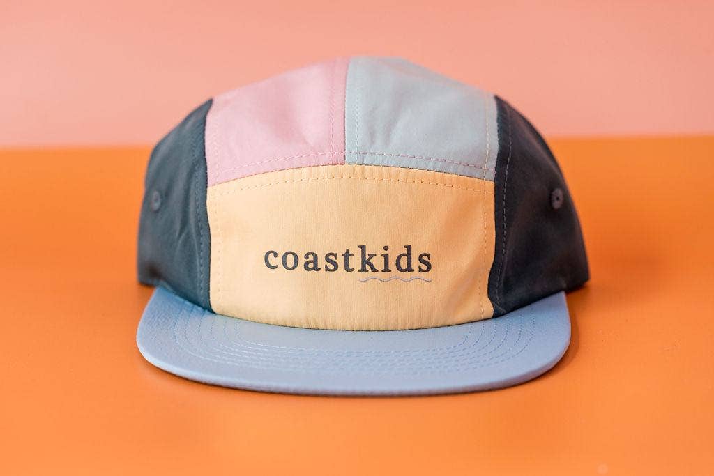 Coast Kids Hats Kids Five Panel Cap - Little Austi Hat: Yellow front