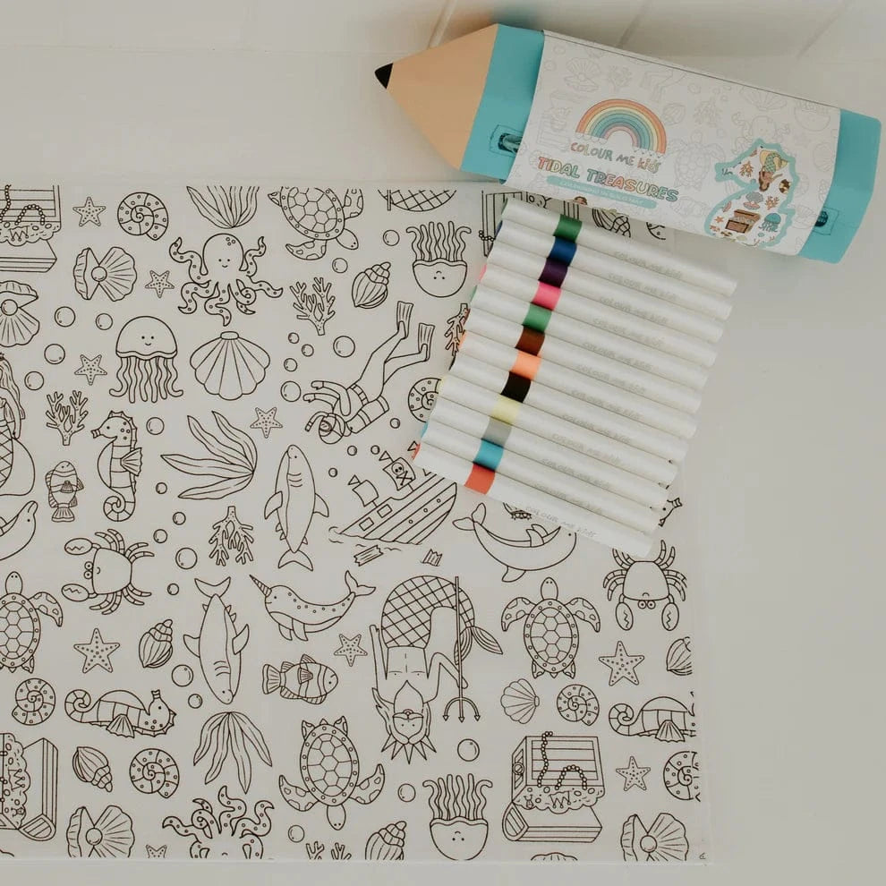 Colour Me Kids Accessory Feeding Tidal Treasures Washable, Reusable Colouring-In Solo Mats