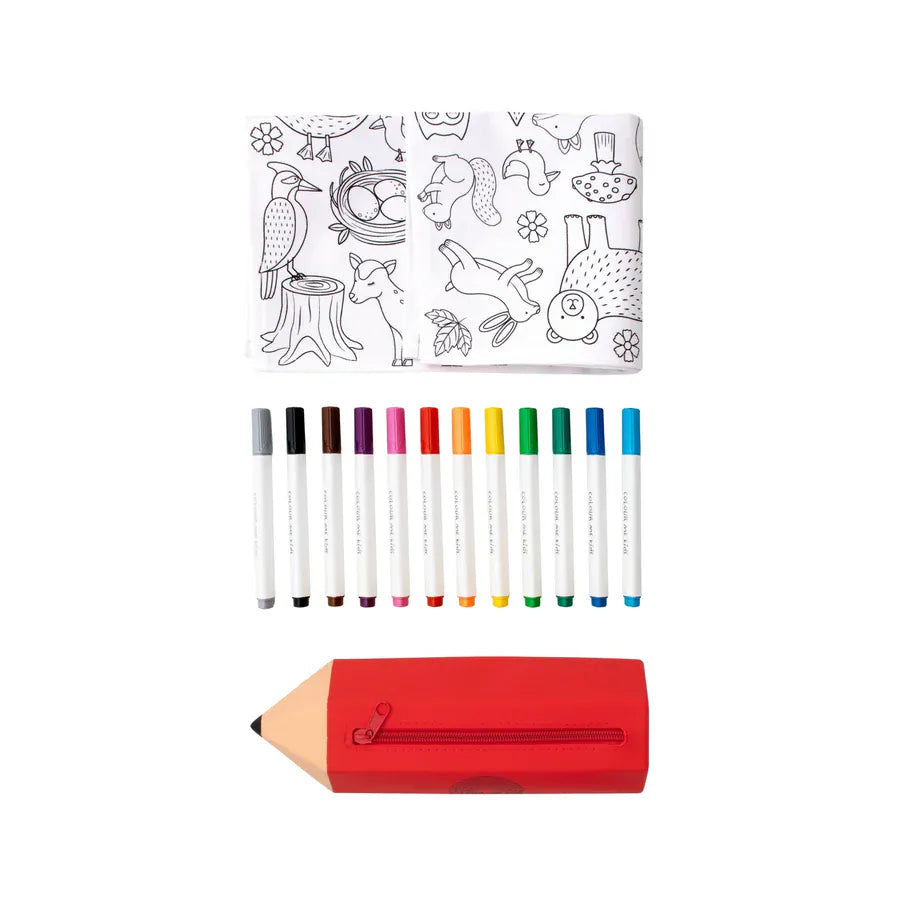 Colour Me Kids Accessory Feeding Washable, Reusable Colouring-In Solo Mats with Pens