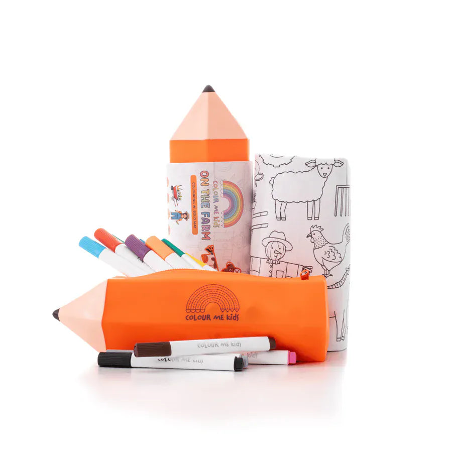 Colour Me Kids Accessory Feeding Washable, Reusable Colouring-In Solo Mats with Pens