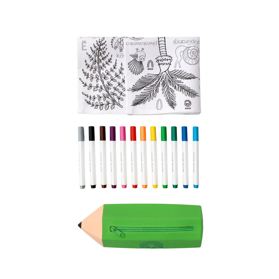 Colour Me Kids Accessory Feeding Washable, Reusable Colouring-In Solo Mats with Pens