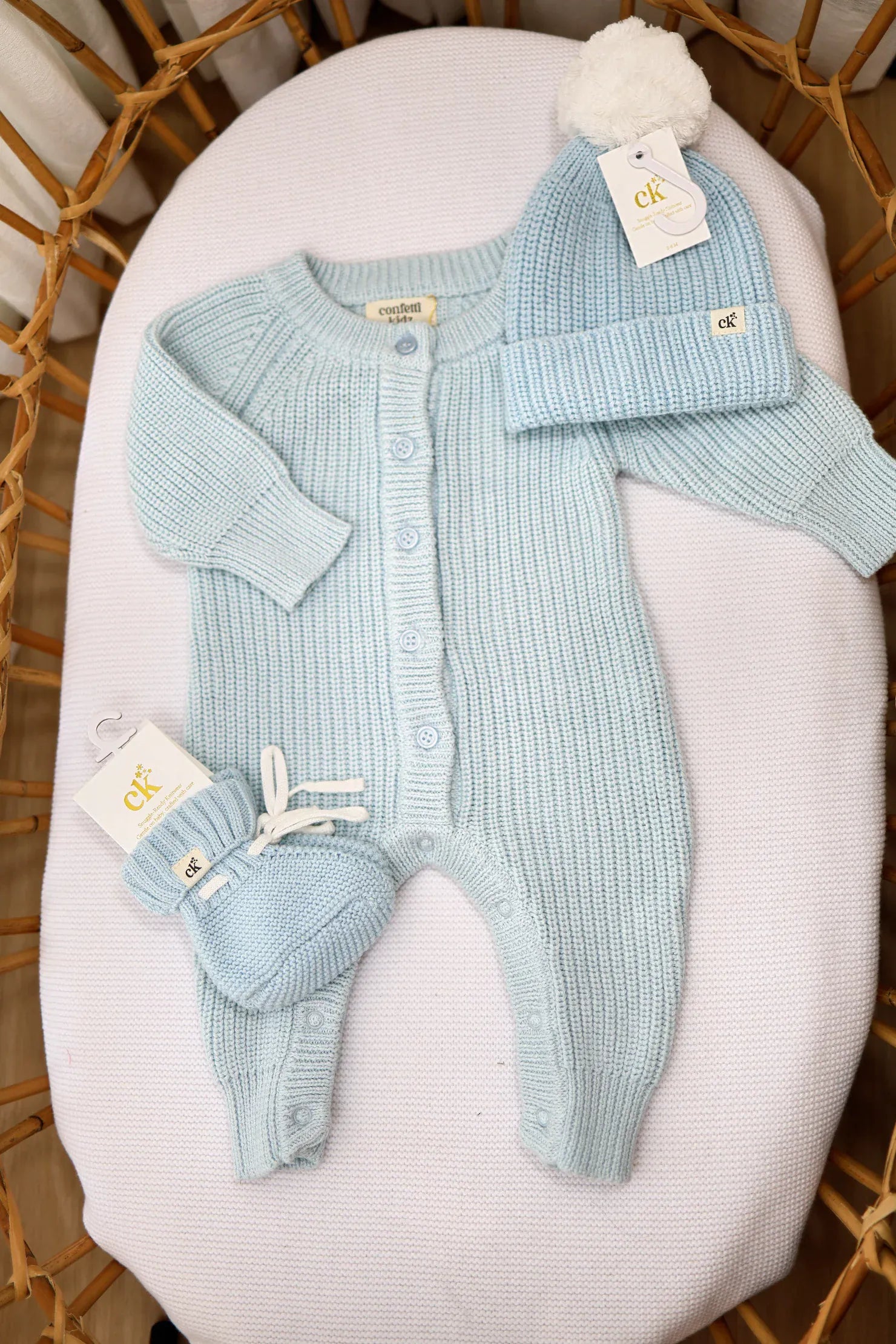 Confetti Kidz Accesories Hats Baby Knit Beanie - Traditional Blue