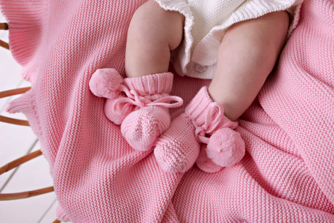 Confetti Kidz Accessory Blanket Frilly Knit Blanket - Soft Pink