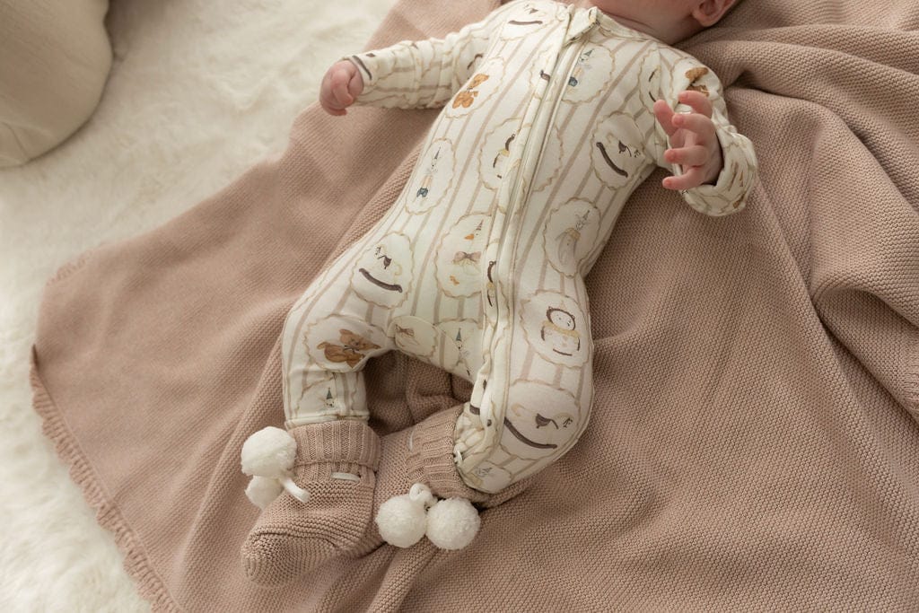 Confetti Kidz Accessory Blanket Heritage Knit Blanket - Biscotti