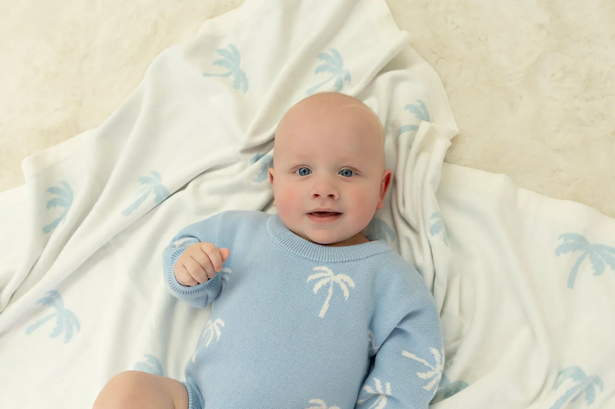 Confetti Kidz Accessory Blanket Reversible Knit Blanket - Ocean Palms