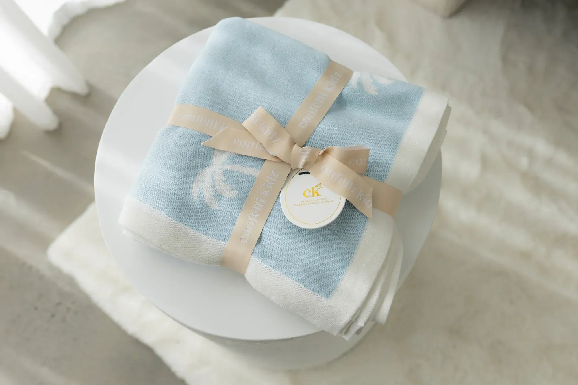 Confetti Kidz Accessory Blanket Reversible Knit Blanket - Ocean Palms