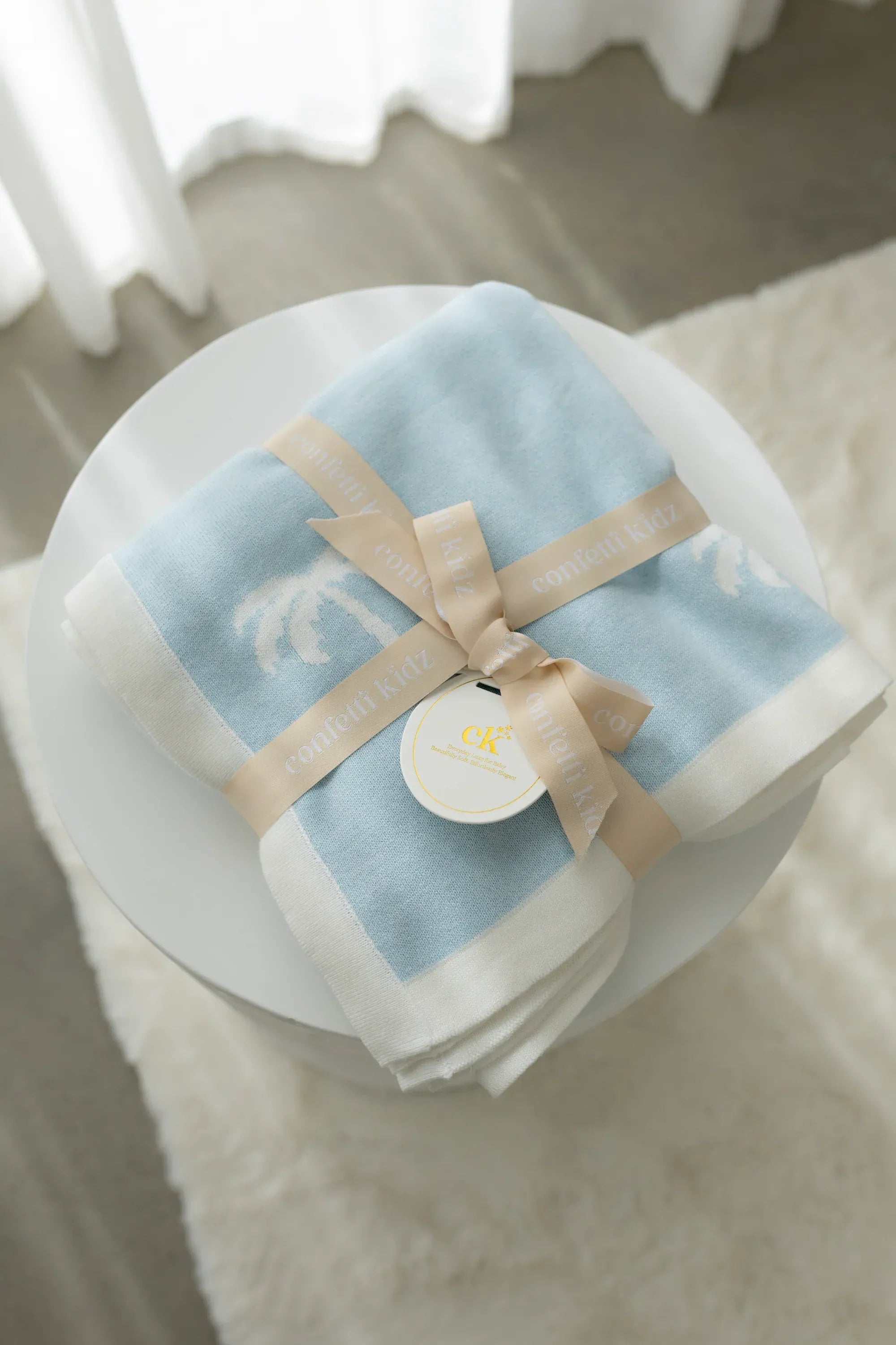 Confetti Kidz Accessory Blanket Reversible Knit Blanket - Ocean Palms