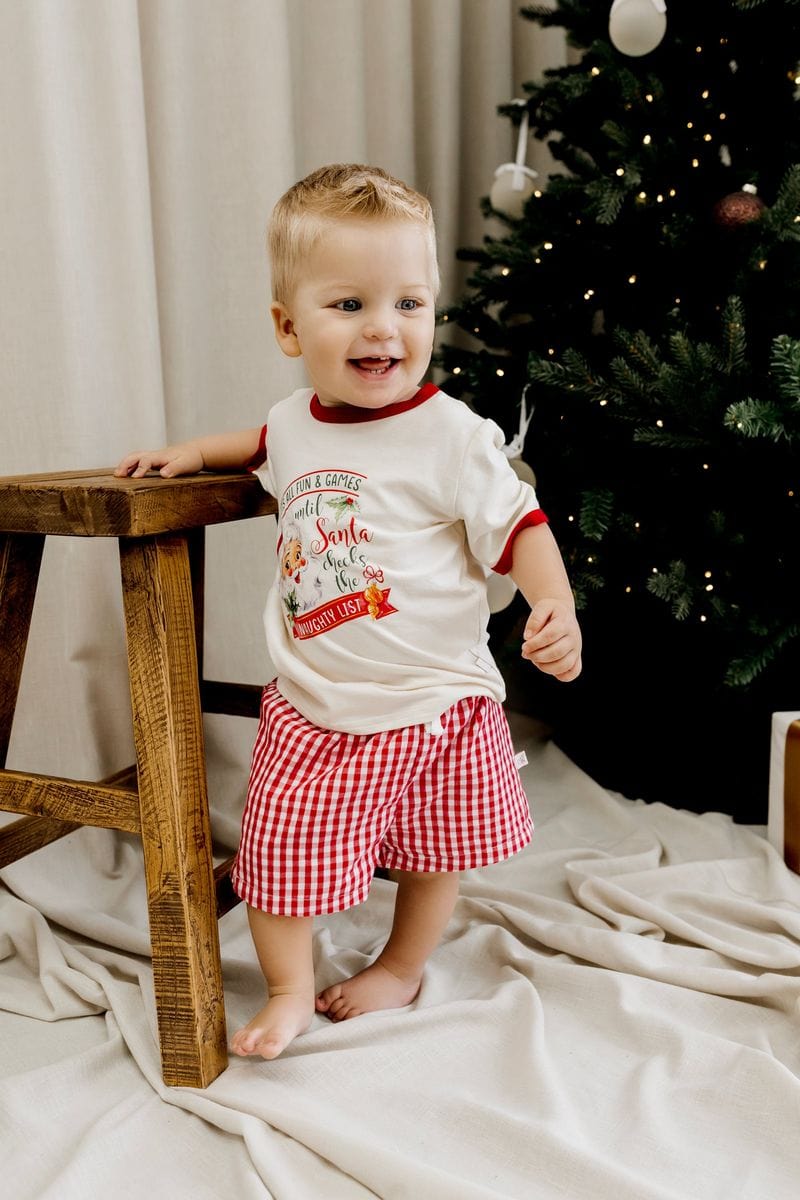 Confetti Kidz Boys Pant Red Plaid Check Shorts