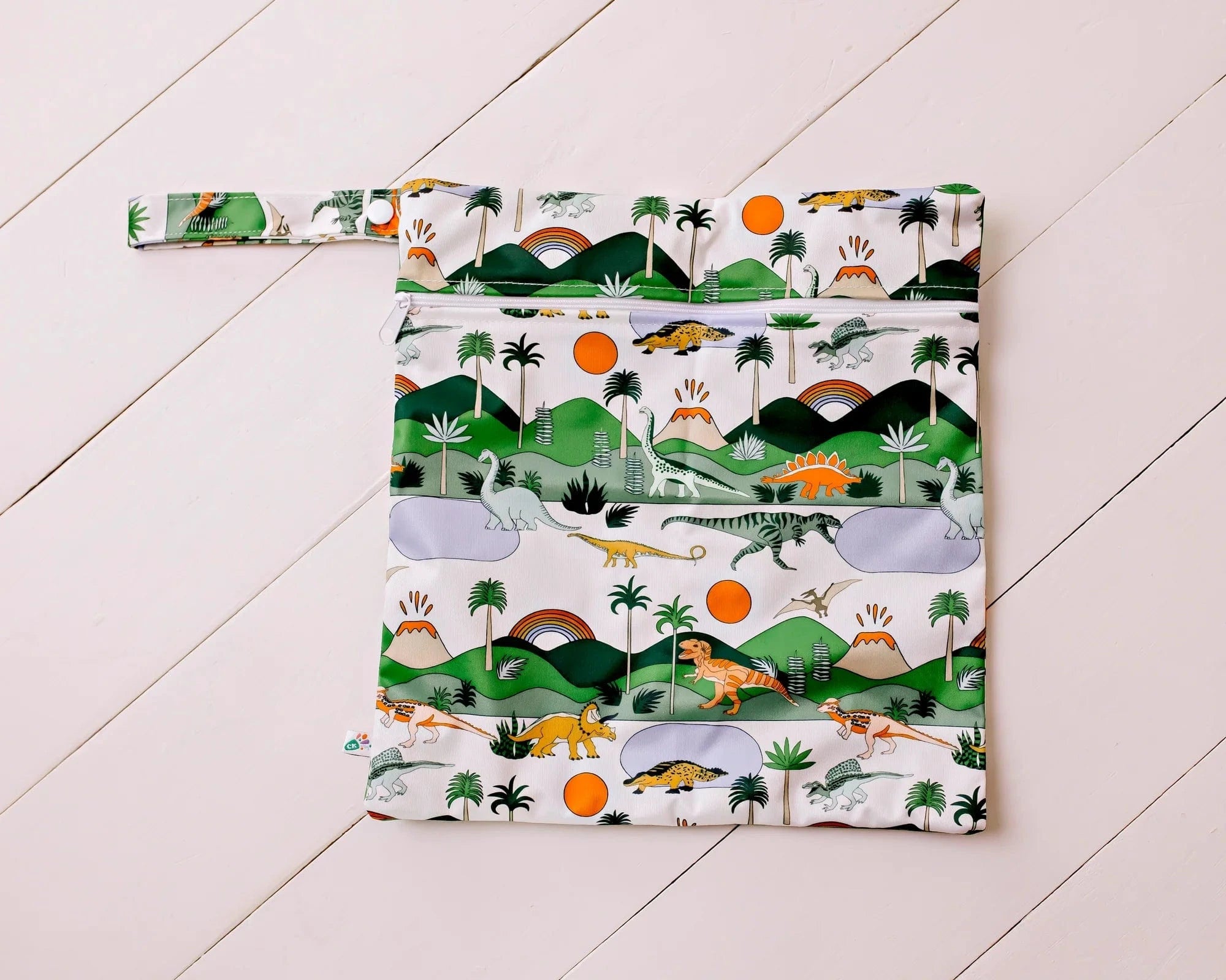 Confetti Kidz Diaper Wet Bags Double Pocket Wet Bag - Dinosaur World