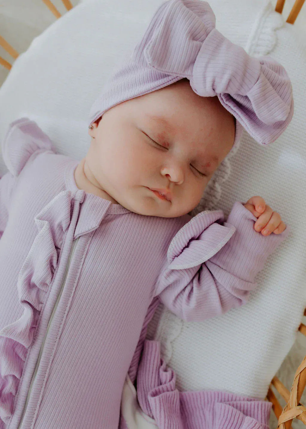 Confetti Kidz Girls All In One Lavender Ribbed Zipsuit