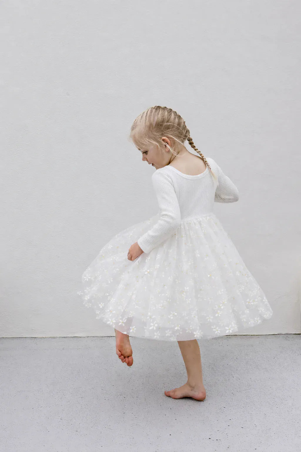 Confetti Kidz Girls Dress 1Y Golden Daisies - Long Sleeve Tulle Dress