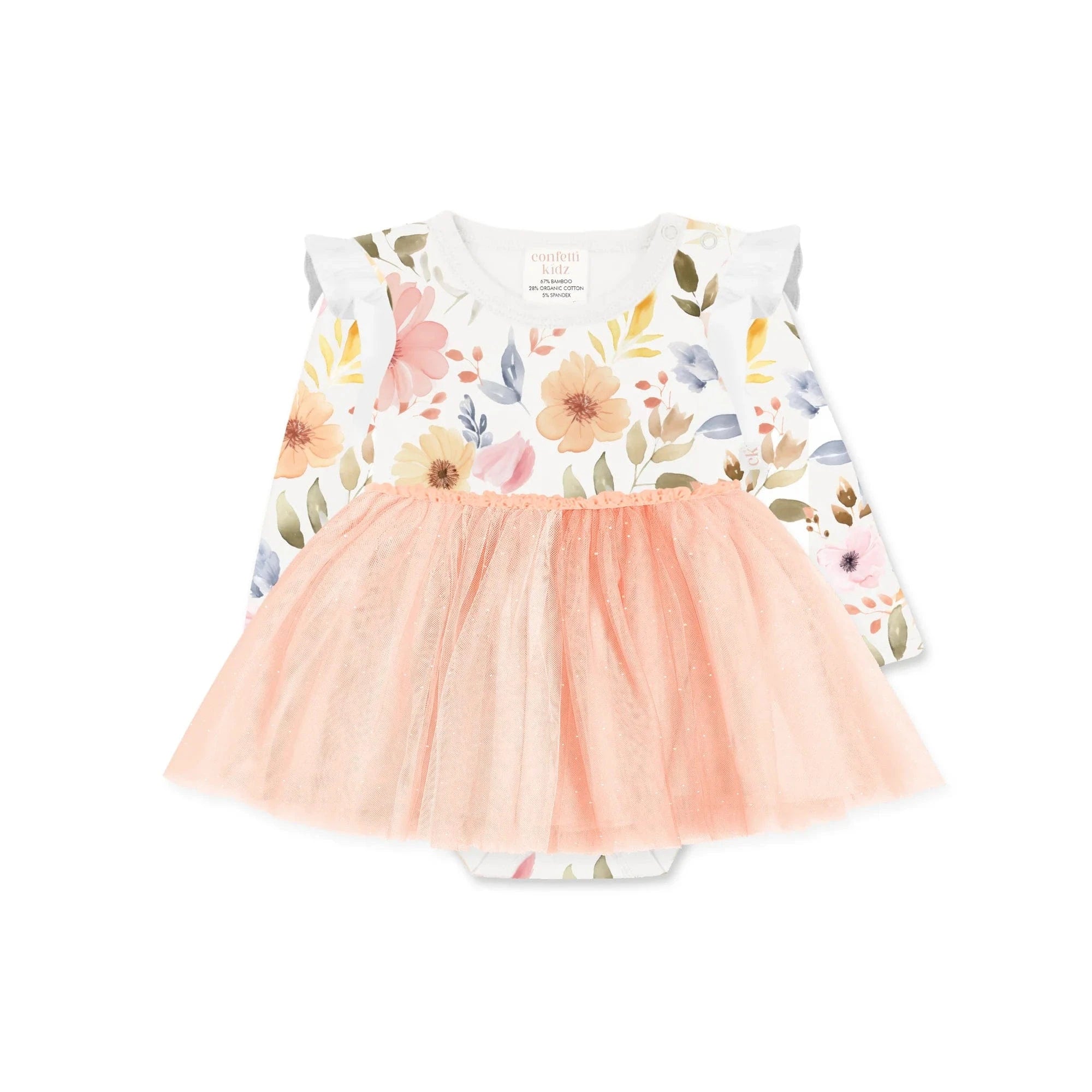 Confetti Kidz Girls Dress Onesie Tutu Dress - Sweet Florals