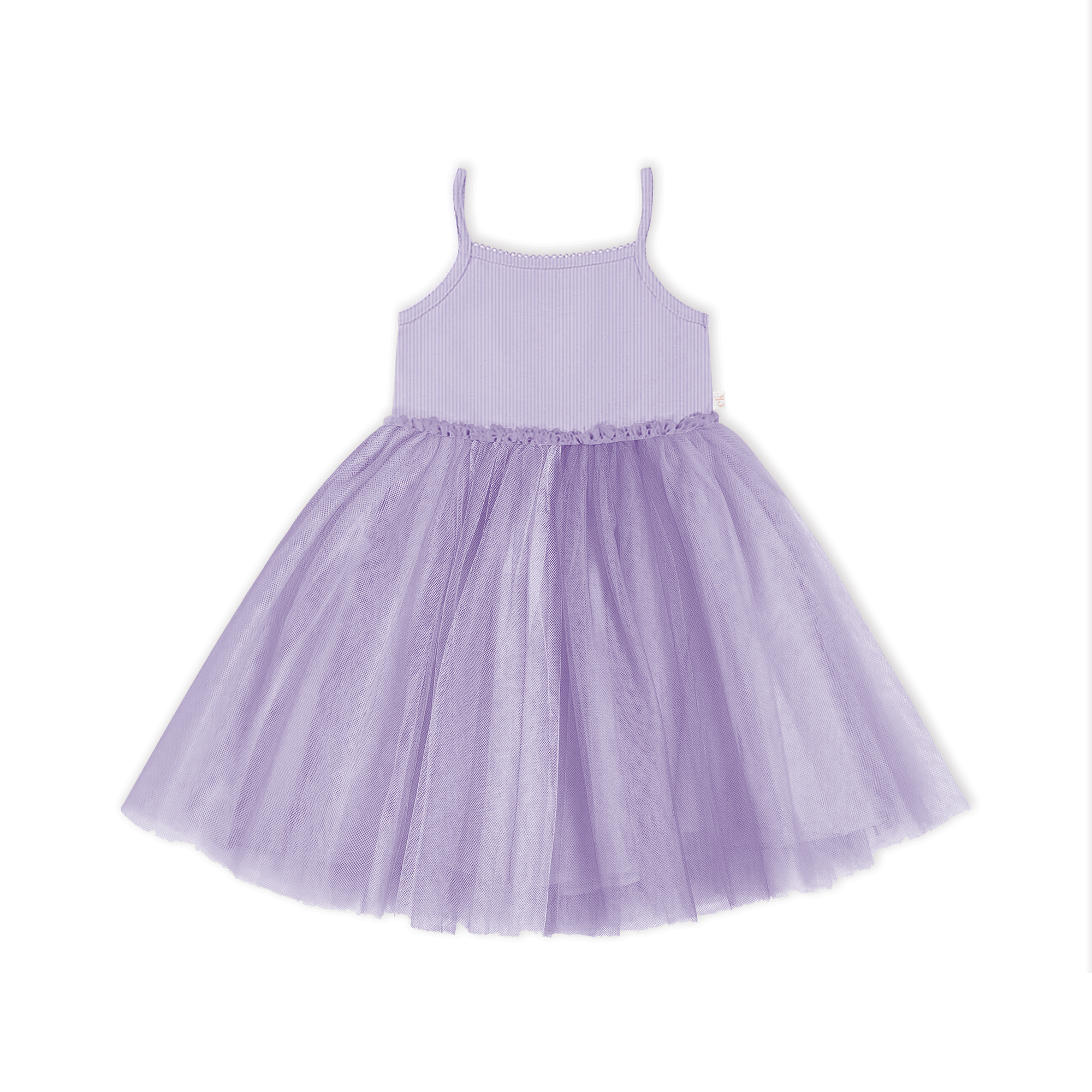 Confetti Kidz Girls Dress Ribbed Tulle Dress - Lilac