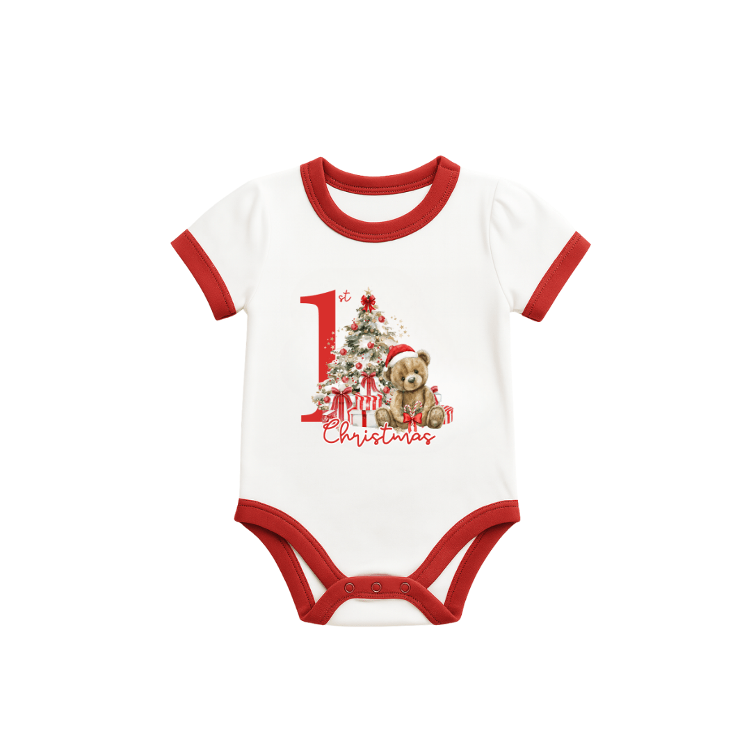 Confetti Kidz Girls Onesie My First Christmas Bamboo Bodysuit