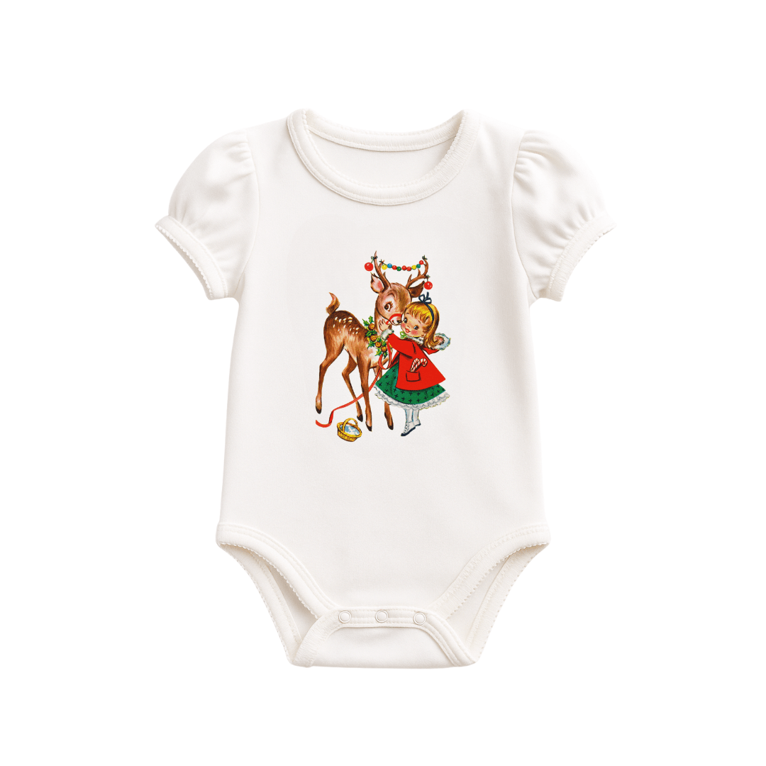 Confetti Kidz Girls Onesie Reindeer Belle Bamboo Bodysuit
