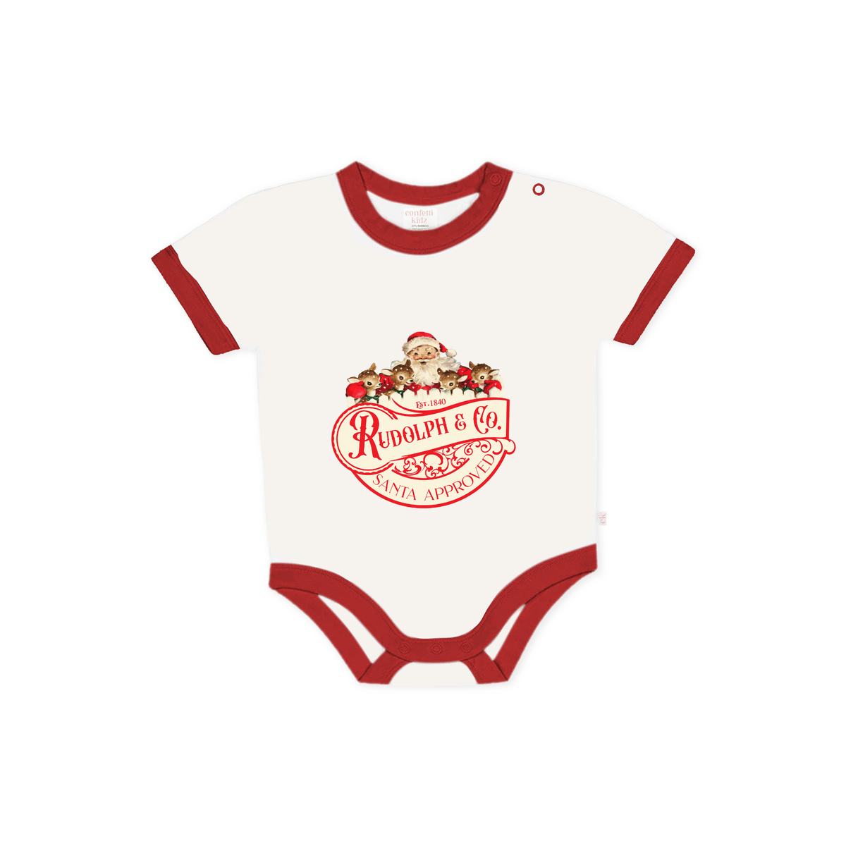 Confetti Kidz Girls Onesie Rudolph + Co. Bamboo Bodysuit