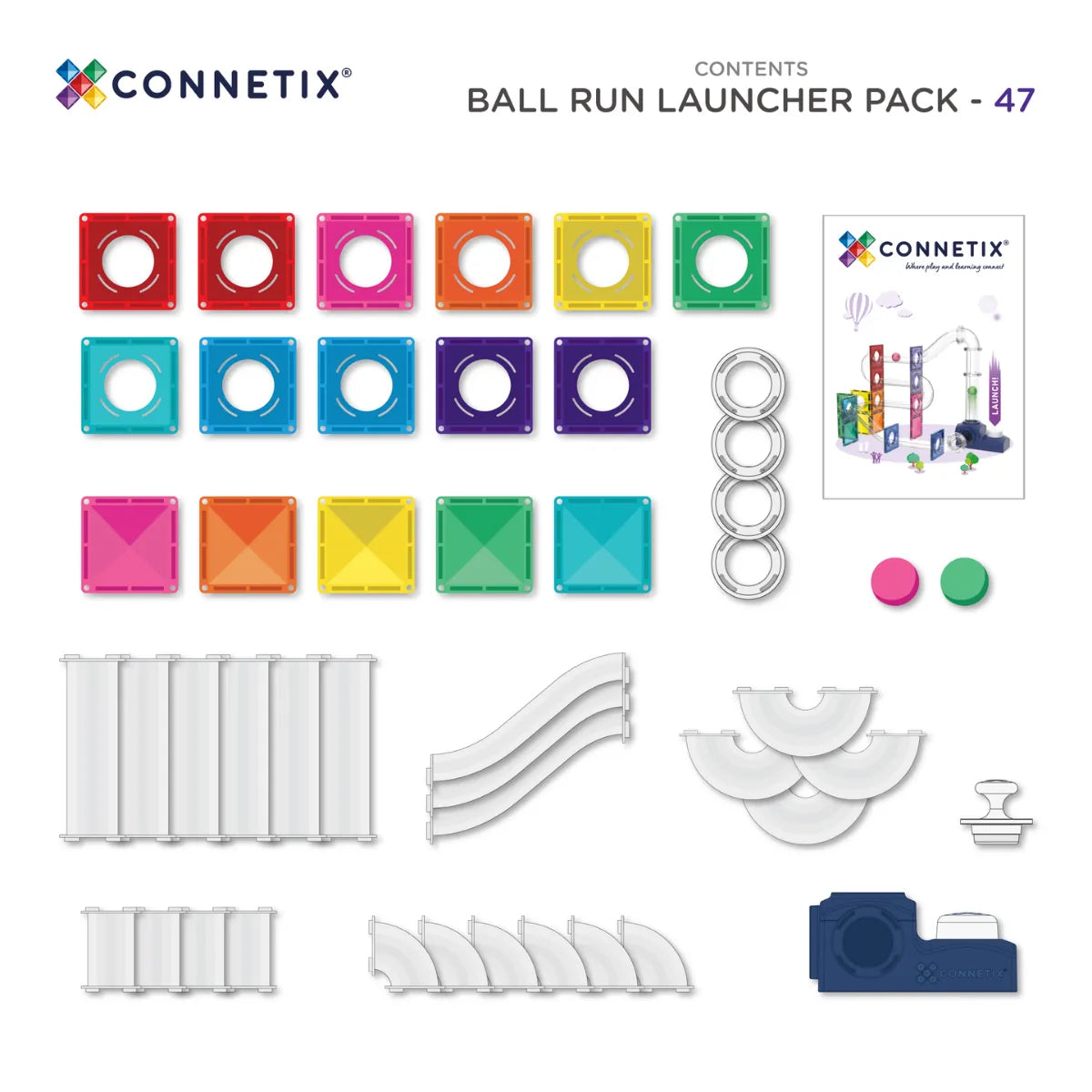 Connetix Toys Connetix - Ball Run Launcher Pack 47 pc