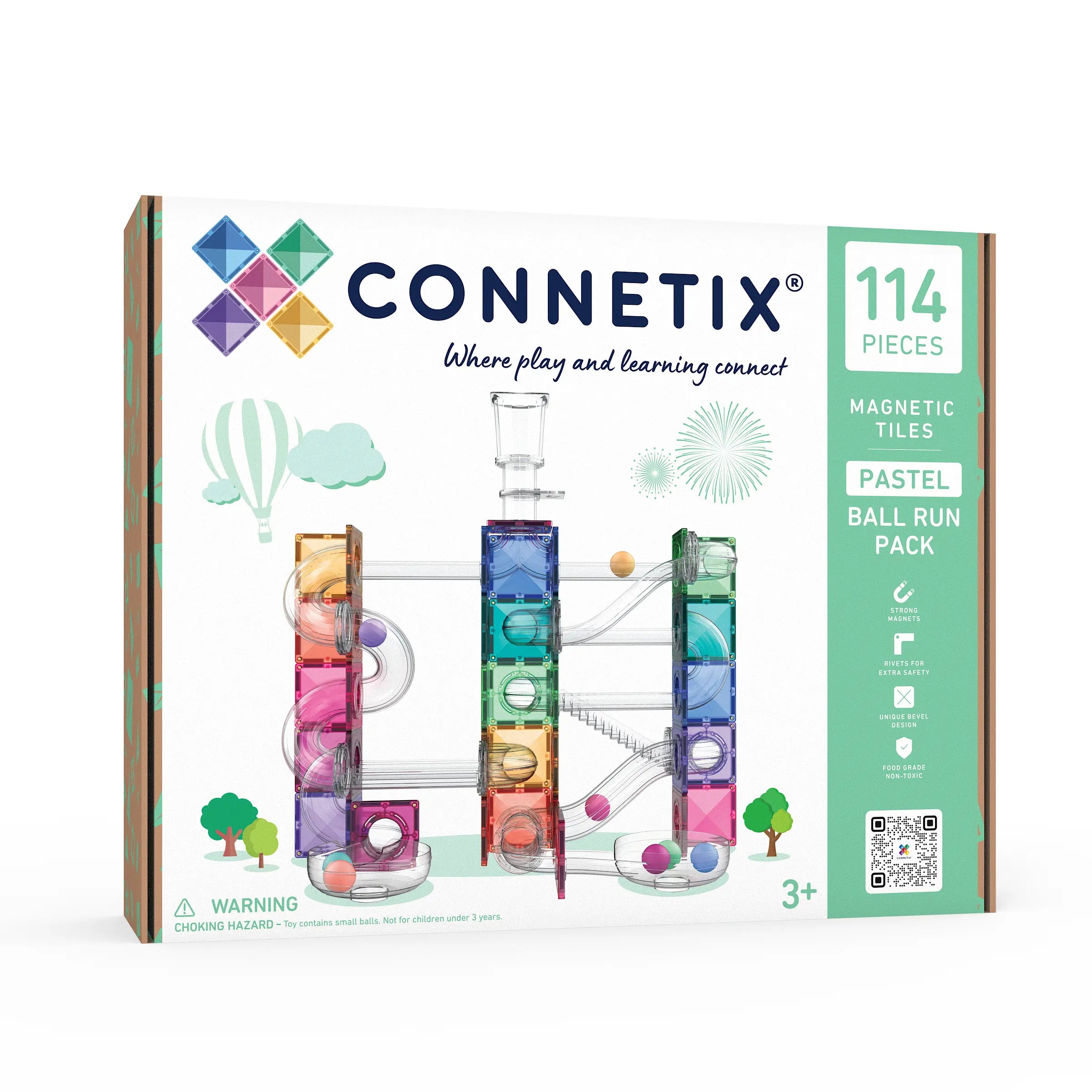 Connetix Toys Connetix - Ball Run Pastel Pack 114 pc