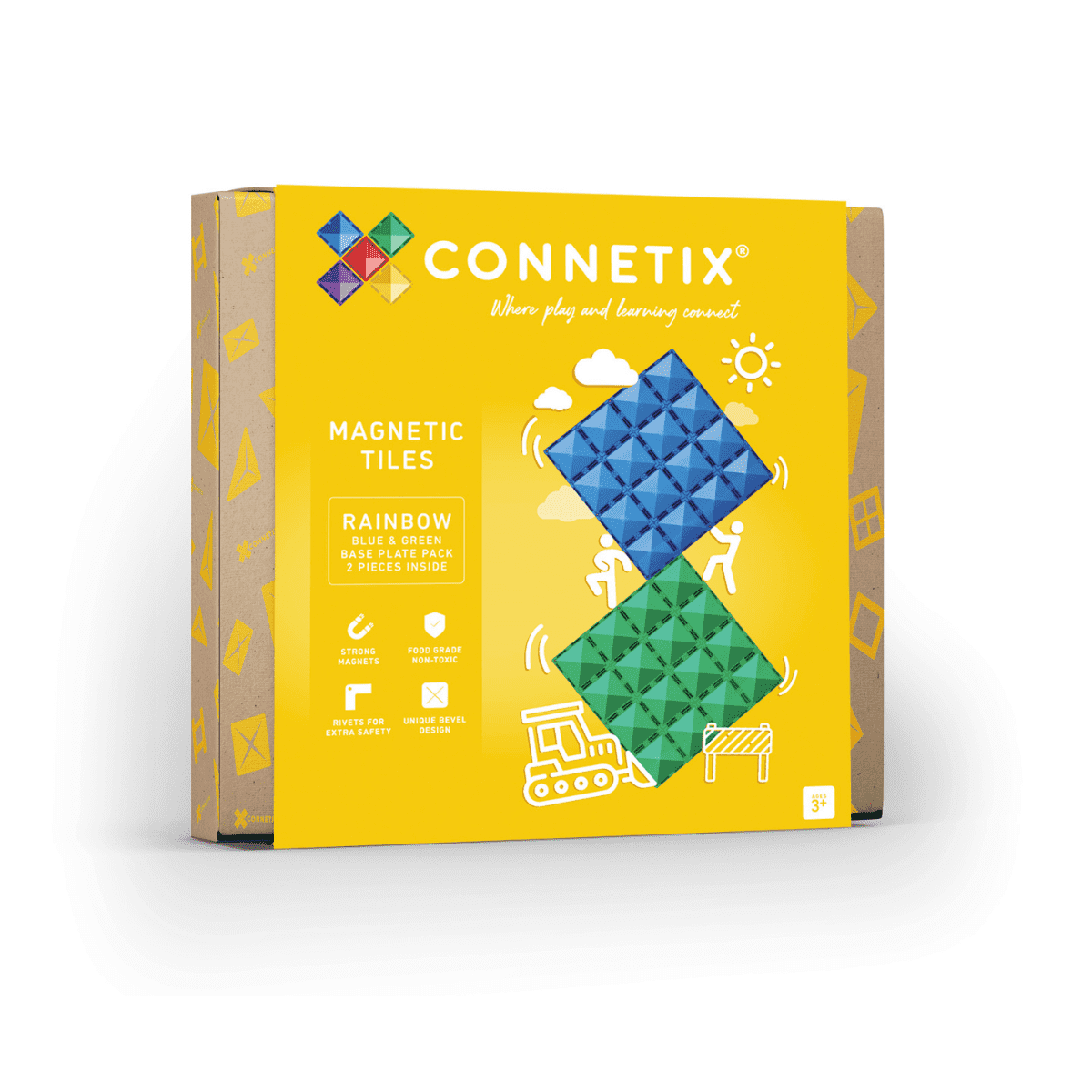 Connetix Toys Connetix - Blue & Green Base Plates 2PC