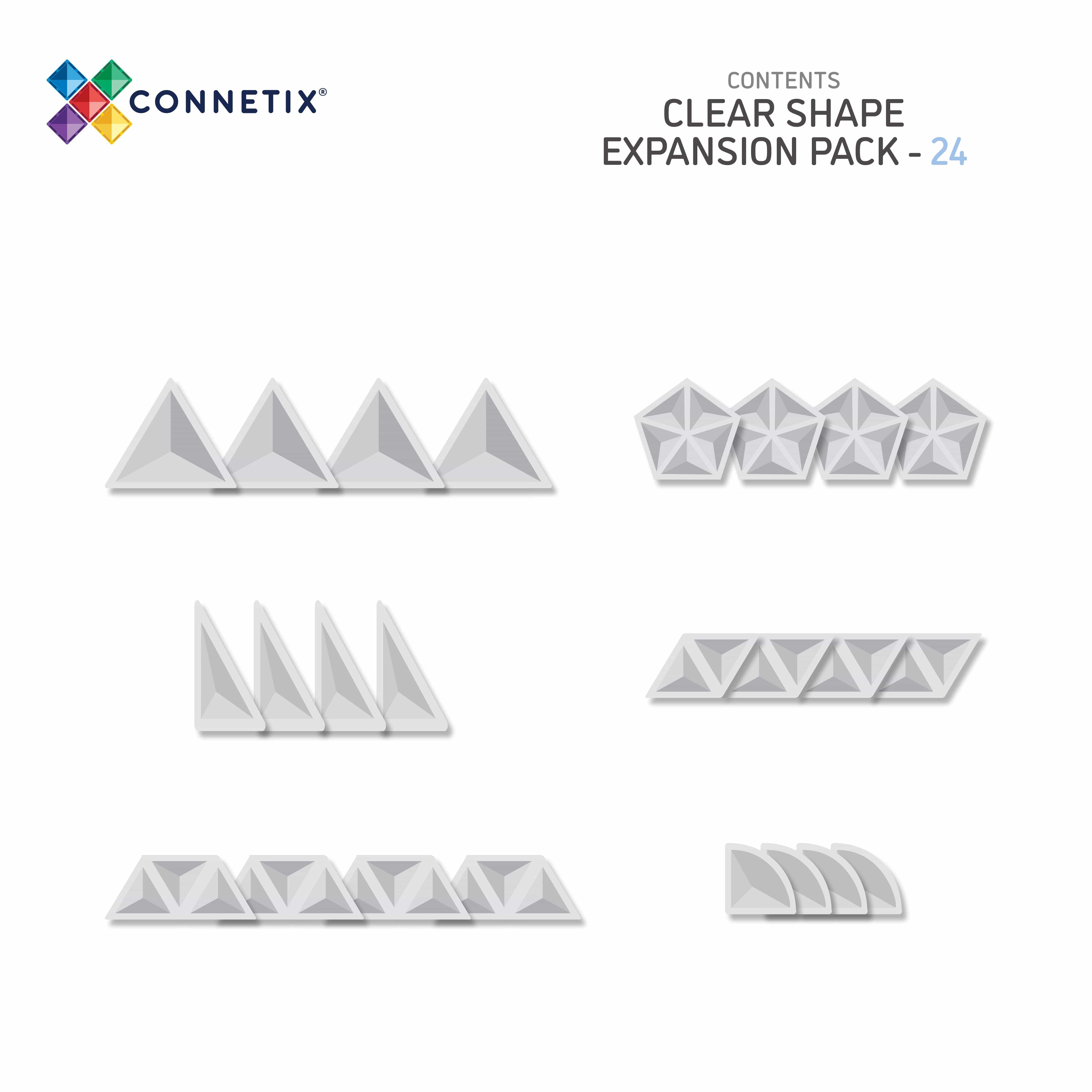 Connetix Toys Connetix- Clear Expansion Pack 24pc