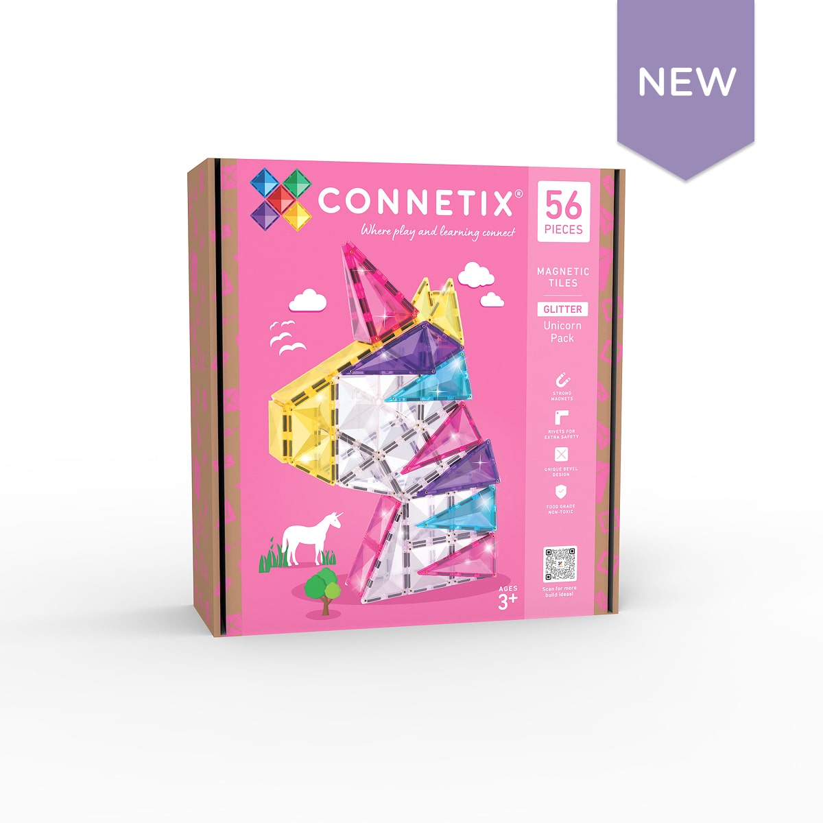 Connetix Toys Connetix - Glitter Unicorn Pack 56 pc