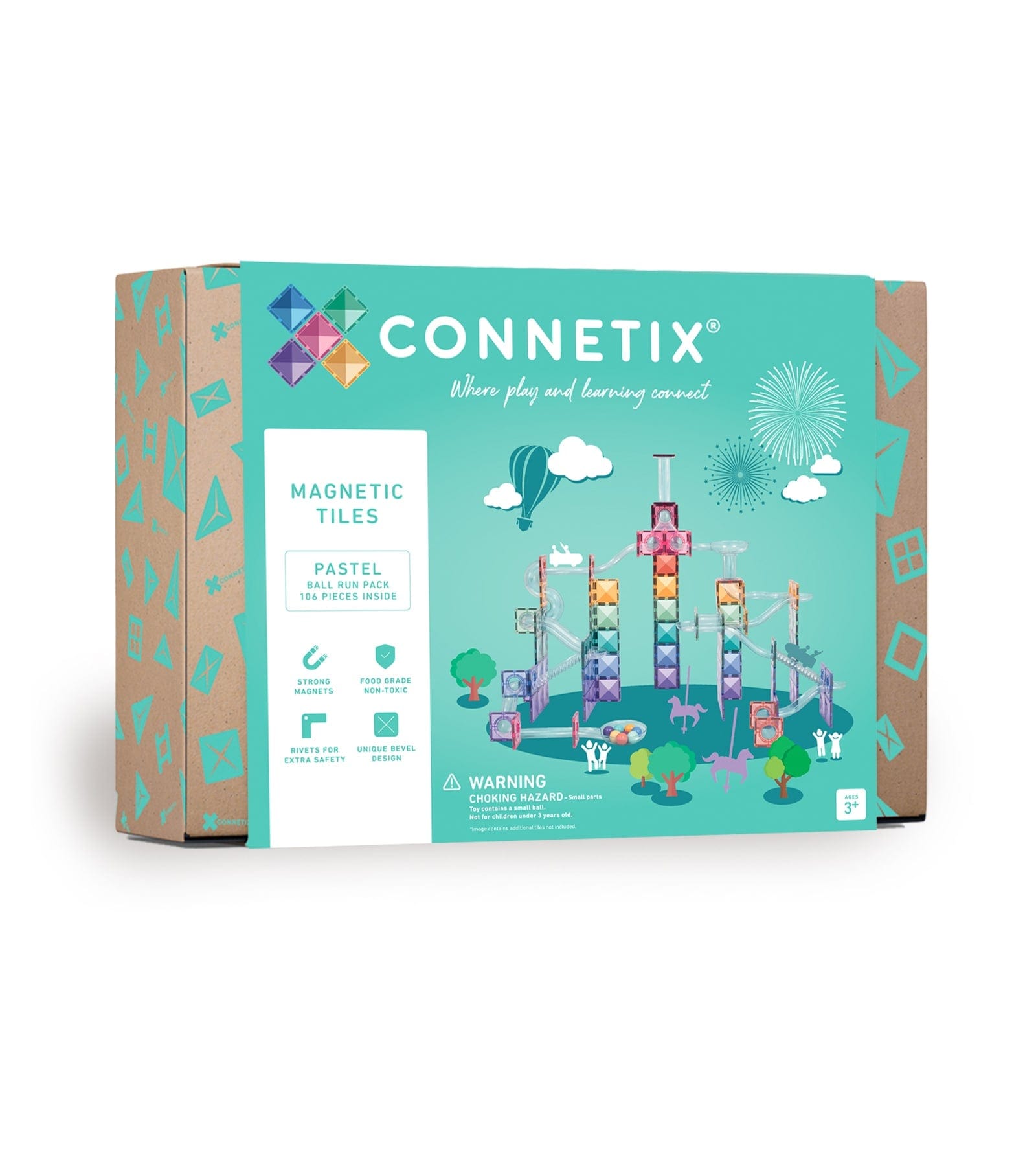 Connetix Toys Connetix - Pastel Ball Run Pack 106 pc