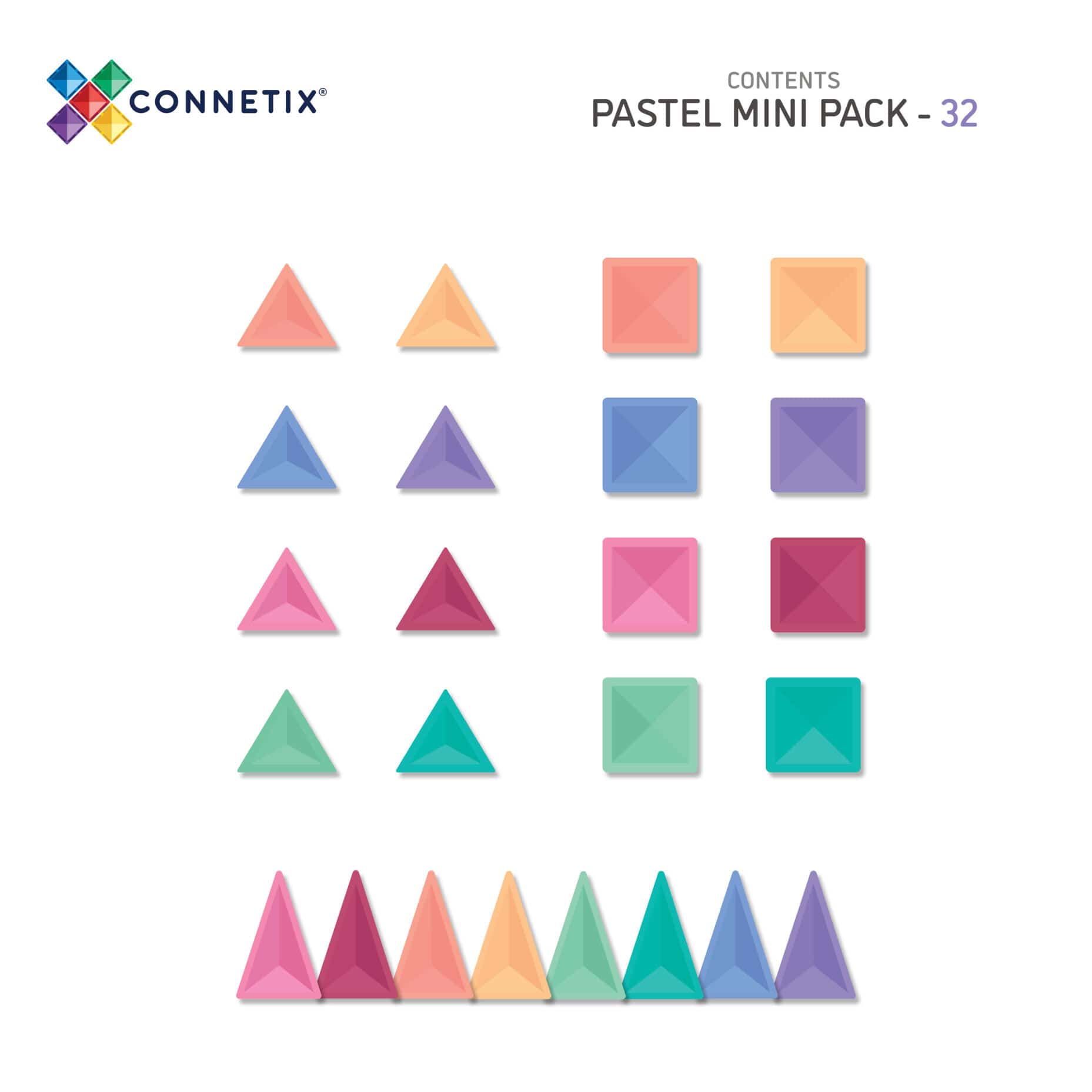 Connetix Toys Connetix - Pastel Mini Pack 32 pc