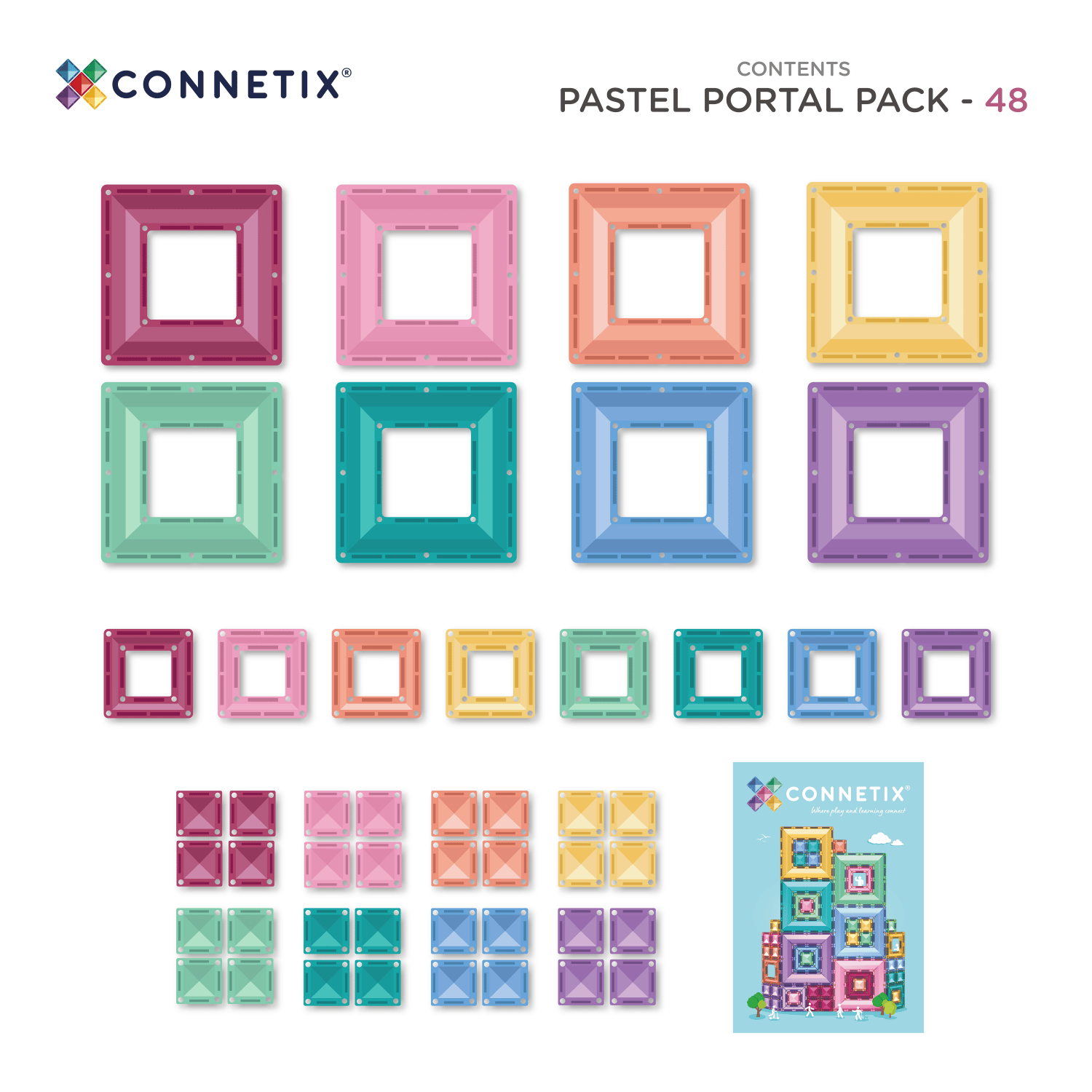 Connetix Toys Connetix - Pastel Portal Pack 48pc