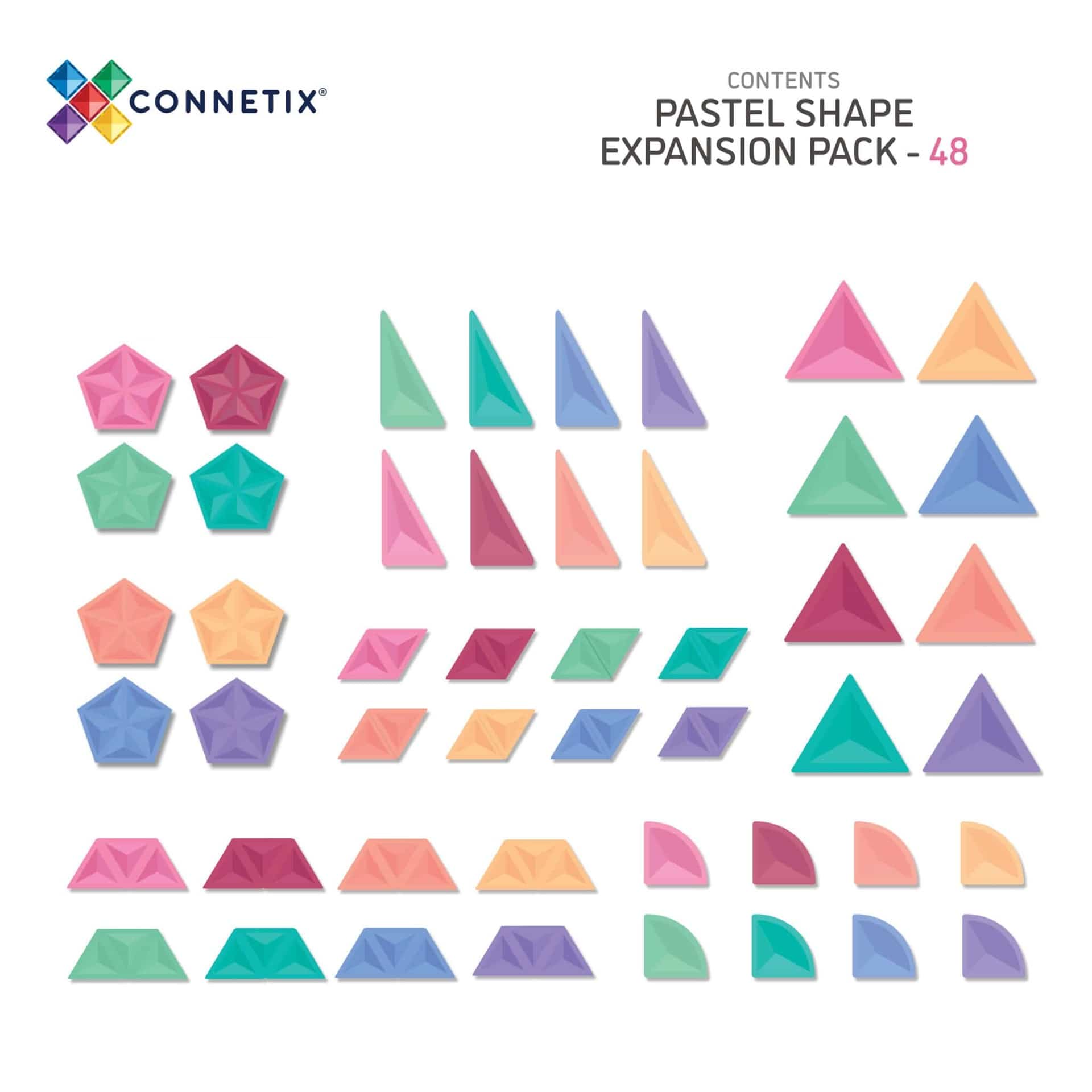 Connetix Toys Connetix - Pastel Shape Expansion Pack 48 pc