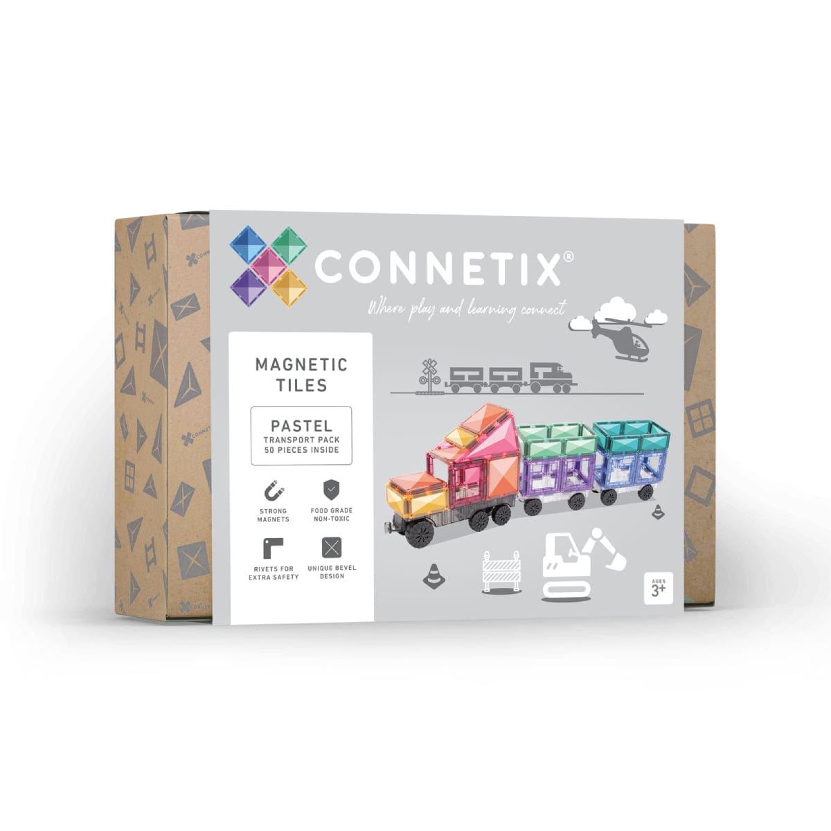 Connetix Toys Connetix- Pastel Transport Pack 50pc