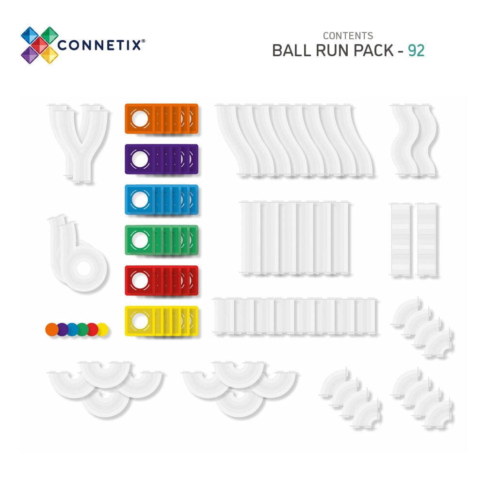 Connetix Toys Connetix- Rainbow Ball Run 92pc