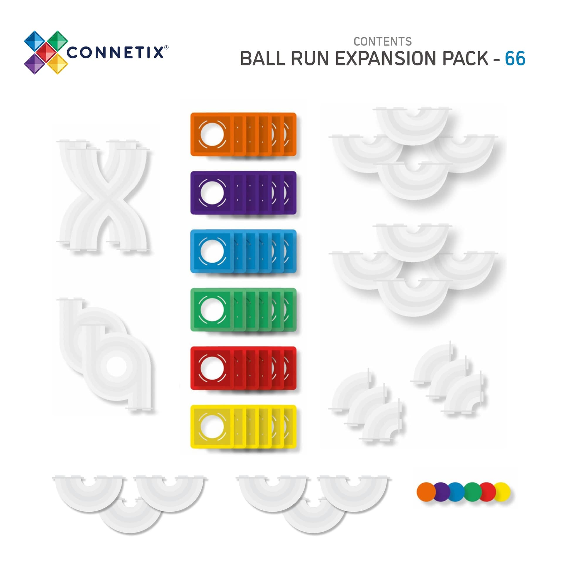 Connetix Toys Connetix - Rainbow Ball Run Expansion Pack 66 pc