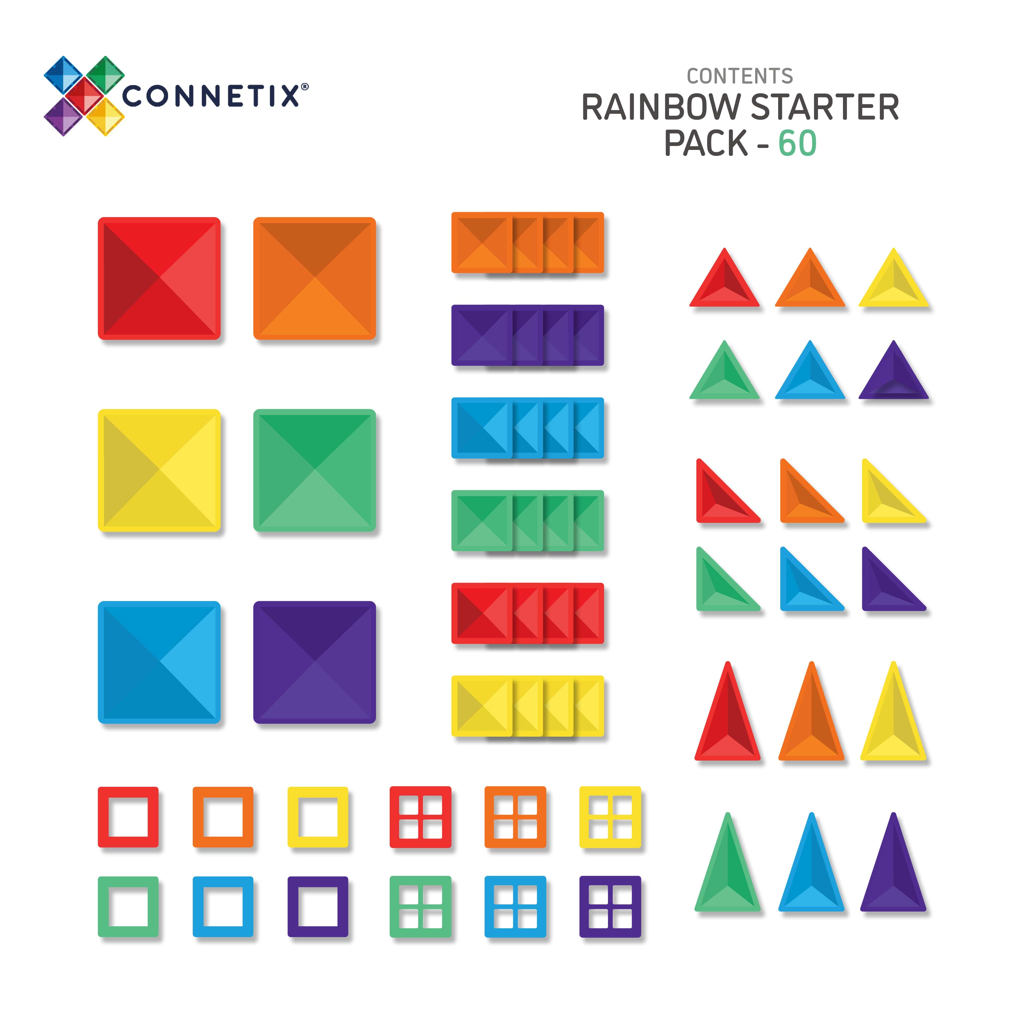 Connetix Toys Connetix- Rainbow Starter Pack 60pc