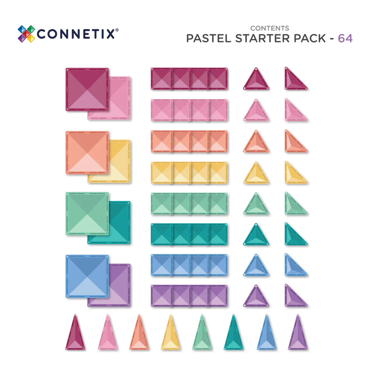 Connetix Toys Pastel Starter Pack 64 pc