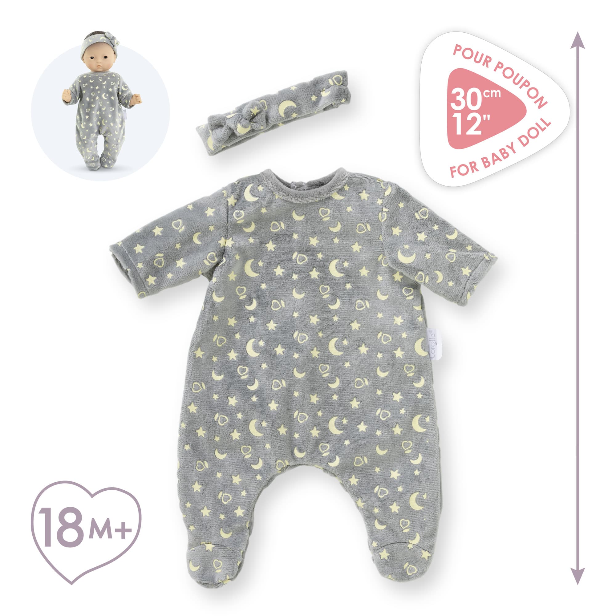 Corolle Toys Corolle Glow In The Dark PJ's & Headband 30cm