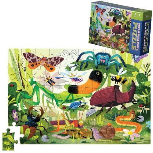 Crocodile Creek Toys 50pc Holographic Puzzle - Backyard Bugs